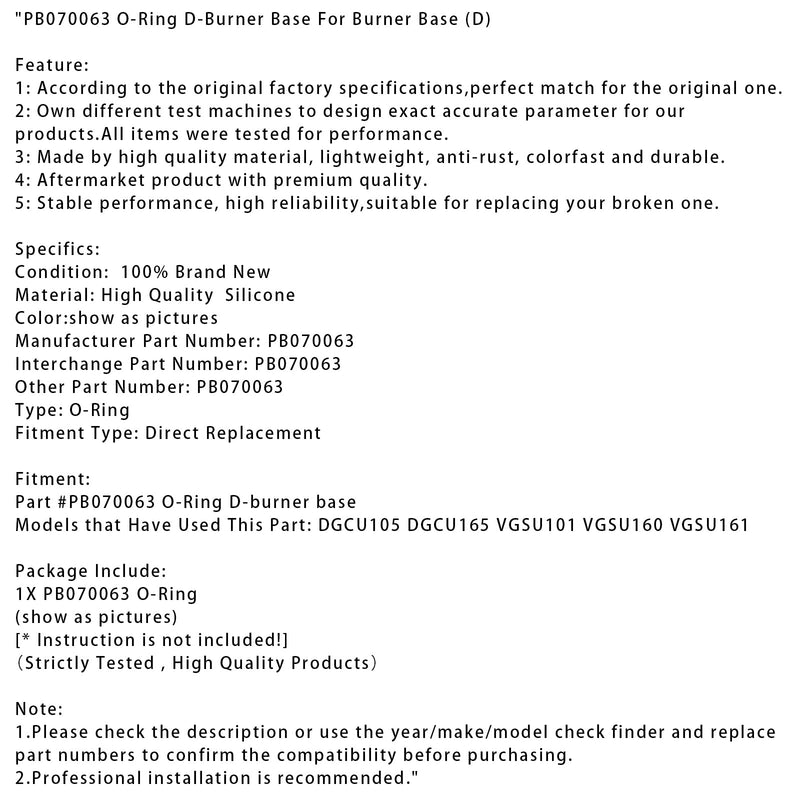 PB070063 O-Ring D-Brennersockel Für Brennersockel (D)