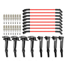 2018–2022 Ford F-250 Super Duty 6.2L V8 8 Zündspulen + 16 Zündkerzen + 8 Zündkabel UF834 UF865 HL3Z-12029-C