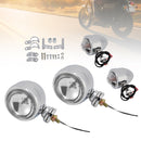 Motorcycle Beam Headlight Fog Lamp Custom Chrome