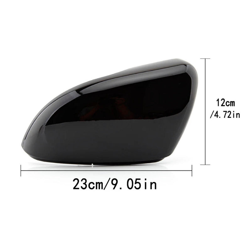 2pcs Gloss Black Door Wing Mirror Cover Caps Casing For VW Golf MK6 2009-2013 5K0857538