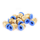 10 stk 6 mm 1/8" pneumatisk tryklufttilslutning push fitting konnektor