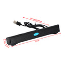 100Hz kablede USB-computerhøjttalere Stereo Soundbar til pc og bærbar, sort