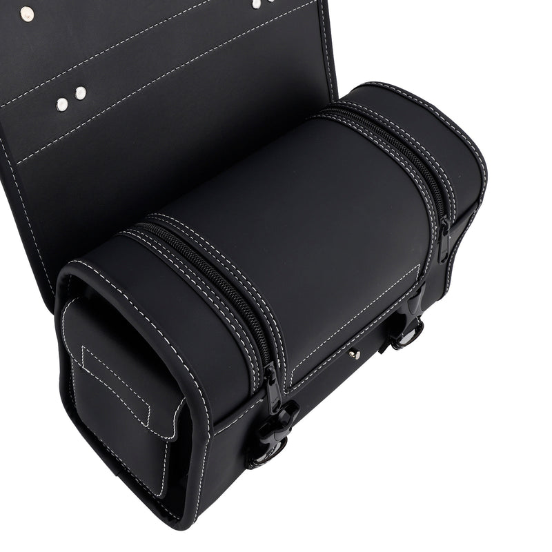 Universal Satteltasche Seite Aufbewahrungstasche Pannier Gepäck Pu Für Motorrad Schwarz