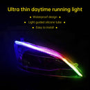 Ultra Thin Car LED Headlight Daytime Running Iridescent Light Eyebrow Strip With APP Controller 60cm
