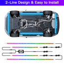 6Pcs LED Chassis Light Modified With Fantasy Ambient Light APP Controller 60cm*2+180cm*2+60cm*2