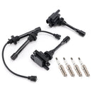 2001-2005 För Chrysler Sebring 2.4L L4 2x tändspole + 2x tändkabel + 4x tändstift UF295 AA-3554-02