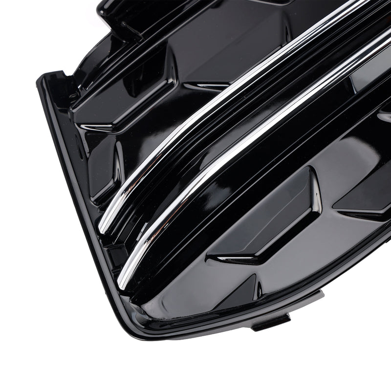 2023+ Audi A6 C8PA S-Line S6 2PCS Frontstoßstange Nebelscheinwerfer Kühlergrill Zierleiste Schwarz Chrom