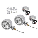 Motorcycle Beam Headlight Fog Lamp Custom Chrome