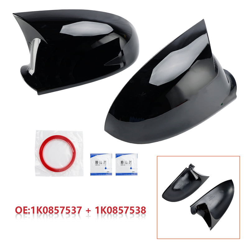 2005-2011 VW Jetta Glossy Black Ulkoovien peilien suojukset Vasen + Oikea 1K0857537