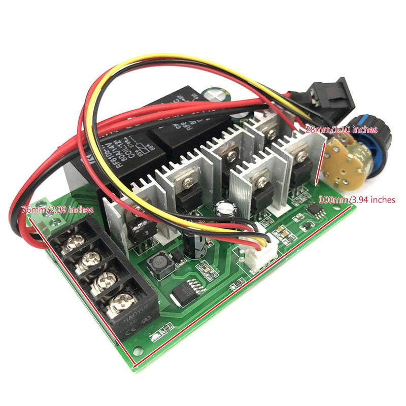 10-55V 40A 2000W reversibel DC-motorhastighetsregulator PWM spänningsregulator