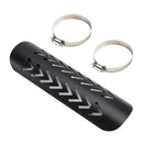 Stahl Auspuff Schalldämpfer Rohr Wärme Deflektor Abdeckung Chromeb Für Motorrad Roller BlackD