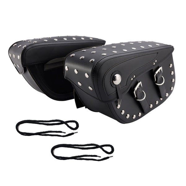 Universell sadelväska sida förvaringssvåse pu bagage svart 80L för motorcykel