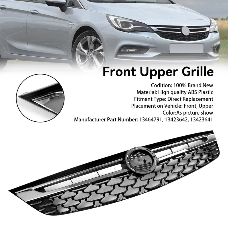 Sort Krom Front Bumper Grill Grill For Opel Astra K 2015-2019 Facelift