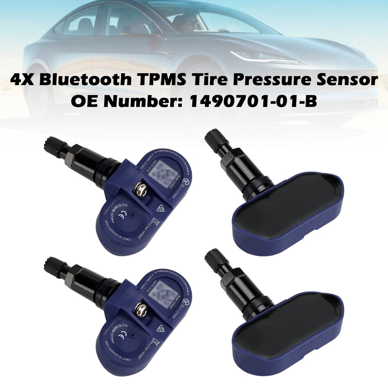 2021-2024 Tesla Modell 3 / S / X / Y 4-teiliger Bluetooth-TPMS-Reifendrucksensor