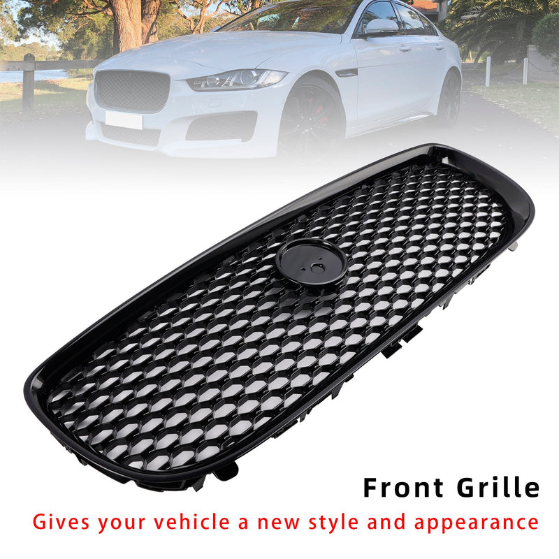 Musta kiiltävä hunajakenno puskurin etugrilli, joka sopii Jaguar XE: lle 2015–2018