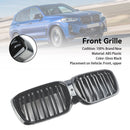 2022+ BMW IX3 G08 LCI grade frontal em forma de rim com ripas duplas em preto brilhante