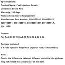 Audi 80 90 100 A4 A6 A8 2.4 2.6 2.8 6PCS Kraftstoffinjektor O-Ring Filterdichtung