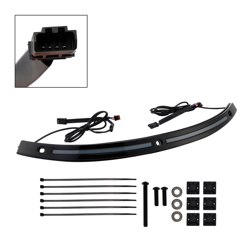 2014+Touring Electra Glide Street Glide Ultra Limited LED Lauf Blinker Licht Windschutzscheibe Trim