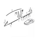 2012–2015 Honda Civic 4 dörrar 2 bitar takrännor på vänster och höger sida av gummi