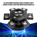 10 LED RGBW Moving Head Strobe Light Laser Bühnenbeleuchtung Strahl DMX Disco DJ