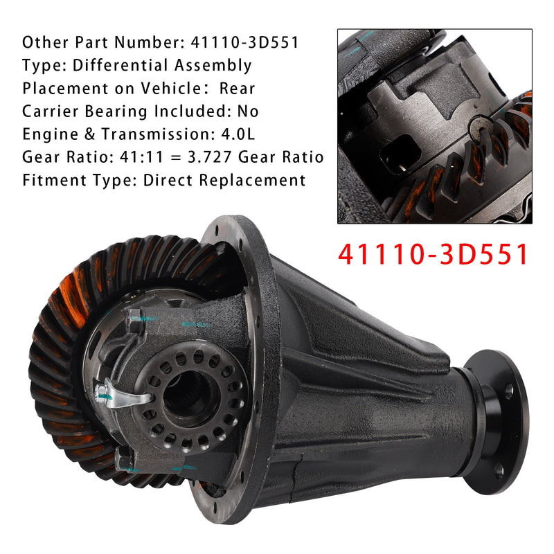 2007 Toyota FJ Cruiser 6 Zyl. 4,0 l mit Automatikgetriebe, Hinterachsdifferential, 41:11, 3,727 Übersetzungsverhältnis, 42181-60130