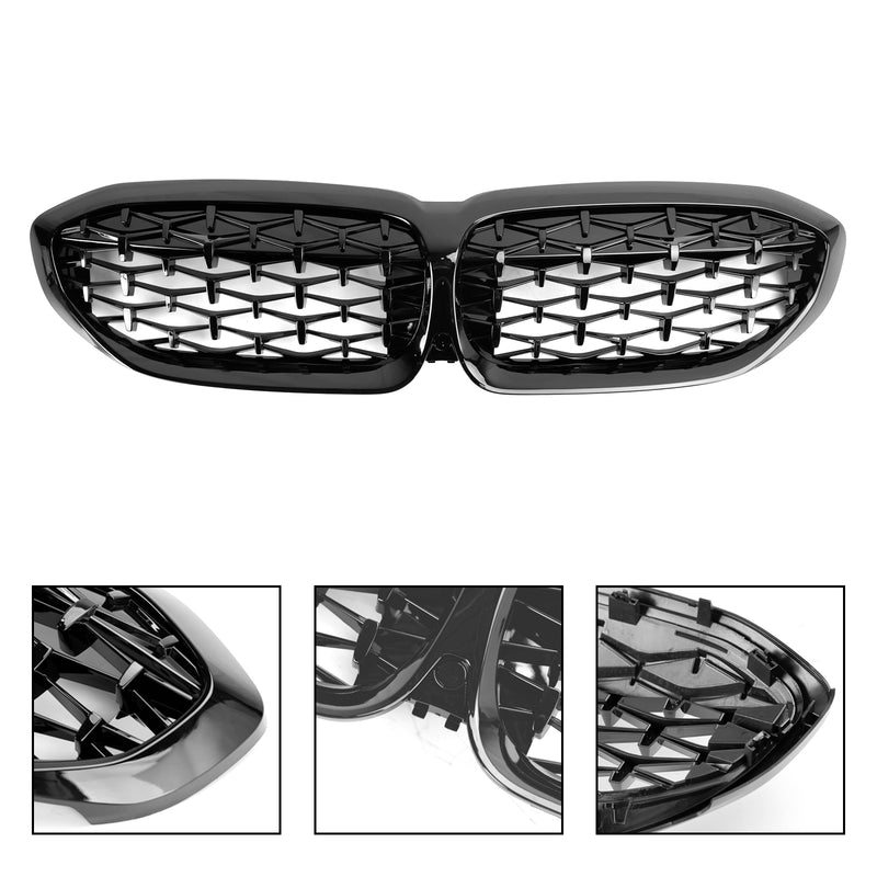 Diamentowa czarna kratka nerkowa Grill 51138072085 Dla BMW serii 3 G20 2019-2022