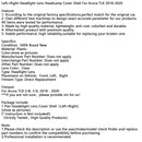 2018-2020 Acura TLX Links + Rechts Scheinwerfer Objektiv Scheinwerfer Abdeckung Shell