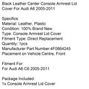 Schwarze Leder-Mittelkonsolen-Armlehnendeckelabdeckung für Audi A6 C6 2005-2011