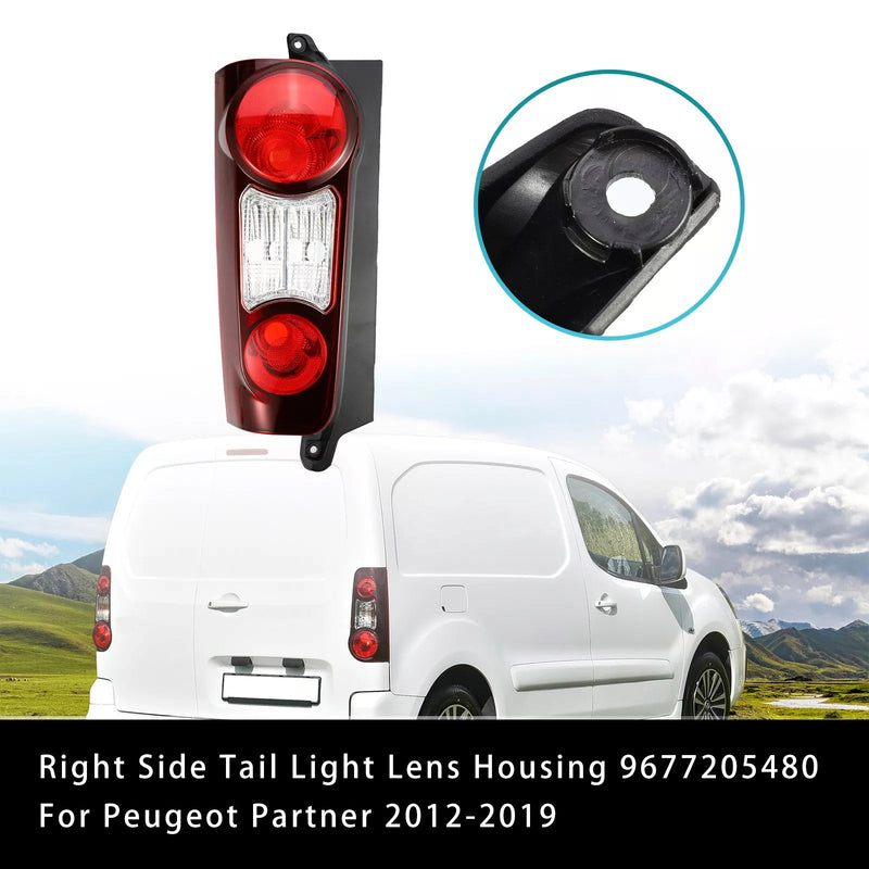 03/2012-2019 Citroen Berlingo Mk2 Van (mallit navettaovilla) Oikean takavalon linssikotelo 9677205480