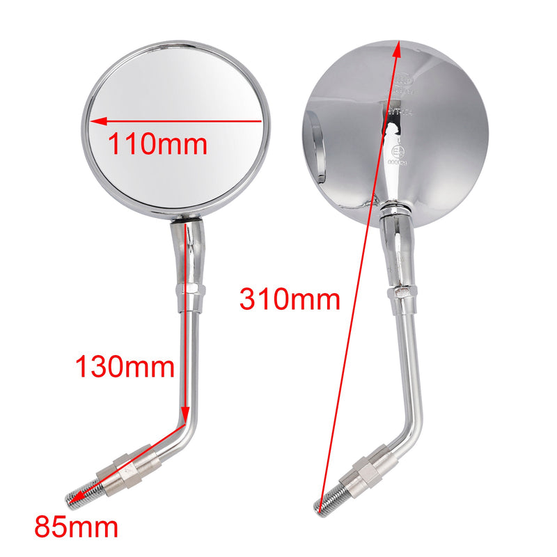 PAIR 10MM MIRRORS CHROME 88210-MCC-000 FOR HONDA VT100 GL1000 CB1300F CB500