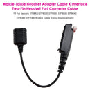 Cabo conversor de conector de fone de ouvido de 2 pinos K-Interface para Sepura STP8000 STP8030 STP8035