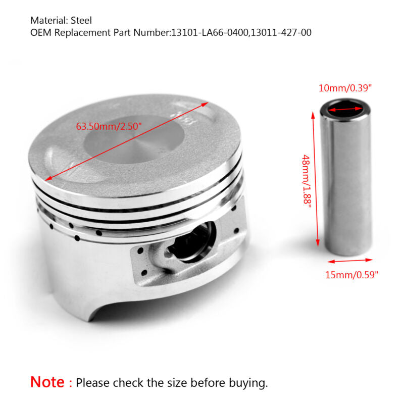 STD 4 x45,5 mm UK 63,5 mm Stroke Piston Kit Engine 13101-LA66-0400 CG200 Honda Fit