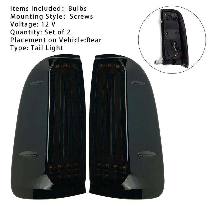 2012–2014 Toyota Hilux Vigo KUN26 SR SR5 Workmate hinten LED Rücklicht Lampe Paar Rauch