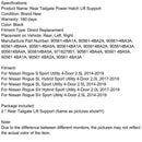 2017–2019 Nissan Rogue SL Hybrid Sport Utility 4-Türer 2.0L 2 Stück elektrische Heckklappendämpfer 905614BA4A 971827851