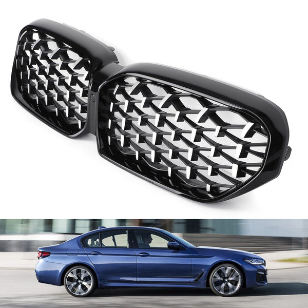 Glanset krom, svart frontgrill med kameratilpasning BMW 5-serie G30 G31 21-22