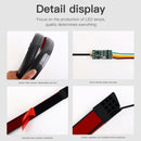 Car Tail Streamer Lamp Carbon Fiber LED Light Rear Wing Spoiler Lip Brake Trunk Red 1.3M