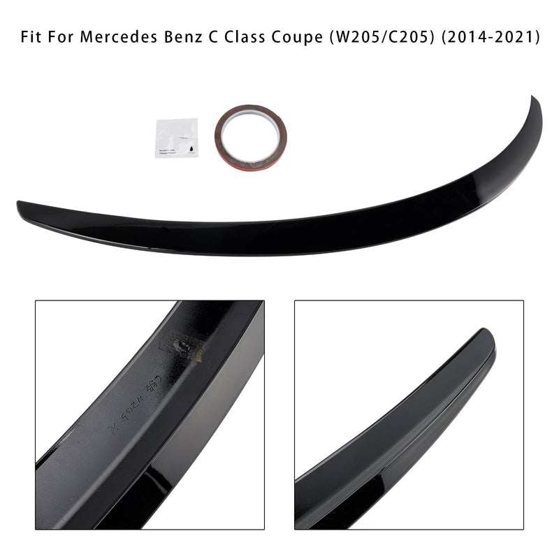 2014-2021 Mercedes-Benz C-Class W205 C205 Coupe Gloss Black Rear Spoiler