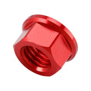 Pakke med 6 aluminium bakhjulsflensmuttere M10x1,5mm rød for motorsykkel