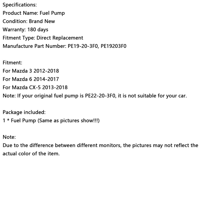 2013-2018 Mazda CX-5 Hochdruck-Kraftstoffpumpe PE19-20-3F0 PE19203F0