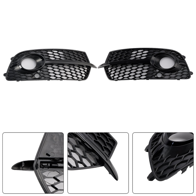 Frontstoßstange Nebelscheinwerfer Grill Grille Fit Audi Q5 S-Line SQ5 2013-2017 Schwarz