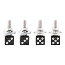 4x Motorrad Fahrrad Kunststoff Schwarz Würfel Nummernschild Bolzen Auf Schraube Auf Rahmen Mutter