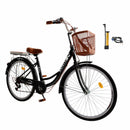 7rychlostní 26" paprskové kolo cruiser jízdní kolo dámské kolo dívčí městské kolo černé