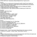 2003-2009 TOYOTA GX470 Master Kit zur Überholung des Automatikgetriebes A750E A750F