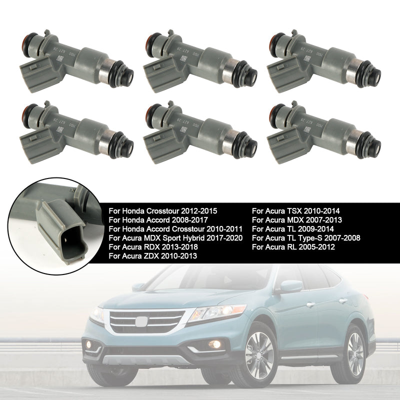 2010-2011 Honda Accord Crosstour 6PCS Inyector de combustible 16450-R70-A01