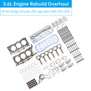 2011-2015 JEEP GRAND CHEROKEE 3.6L 3604CC 220CID V6 FLEX DOHC 3.6L Motorüberholungssatz 5184088AF H1517CPA