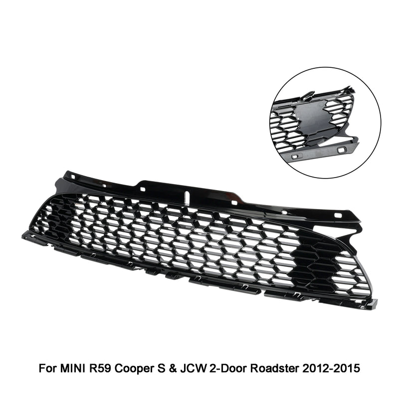 2007-2013 Mini R56 Cooper S & JCW 3-dørs Hatchback Gloss Black Front Bumper Grill