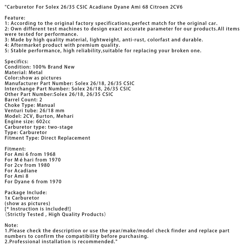 1970-on Méhari Carburetor