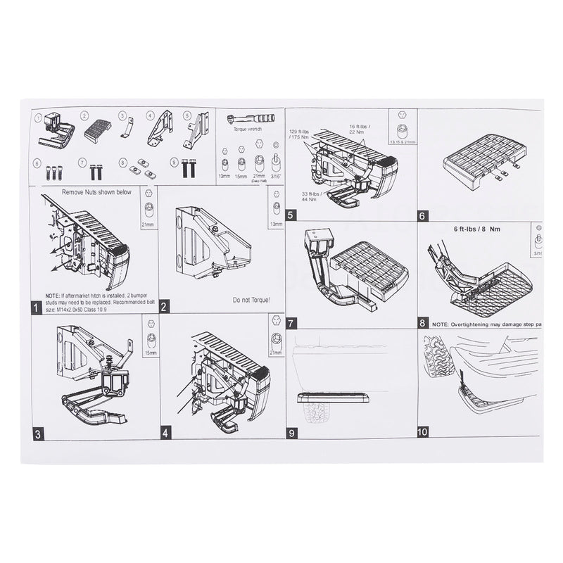 2021–2023 Ford F150 ohne Doppelauspuff, einziehbare Klappstufe 75328–01A