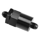 Adaptador de filtro de sistema de combustible en línea AN6 negro con elemento filtrante de 30 micrones