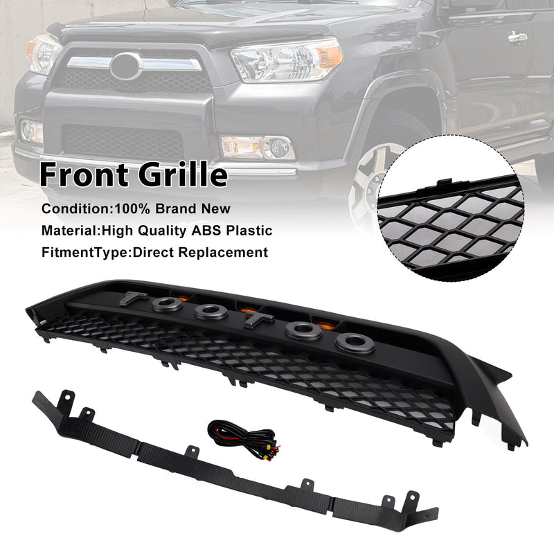 TRD Pro Style Frontstoßstangengrill passend für Toyota 4Runner 2010-2013, Mattschwarz